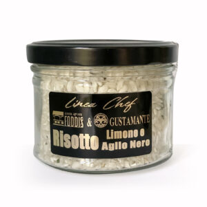 Risotto limone e aglio nero