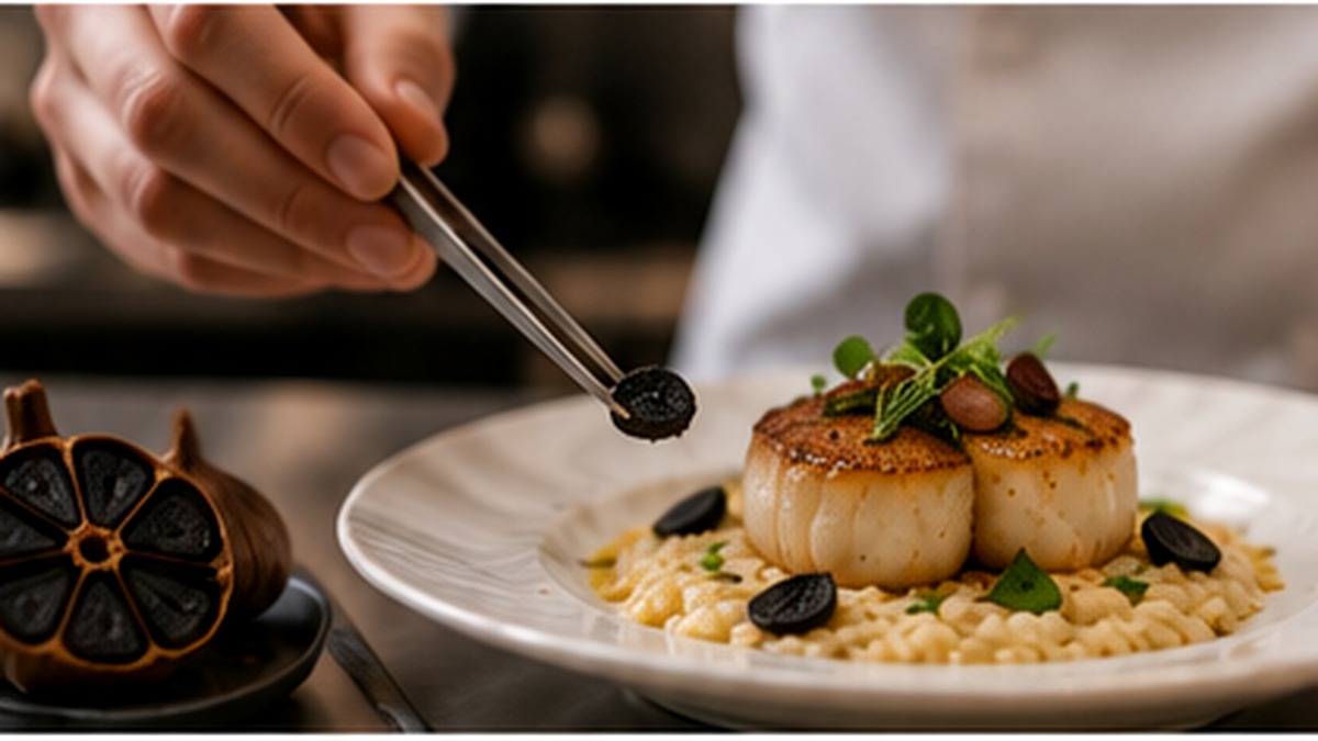 Aglio nero per ristoranti utilizzato da uno chef